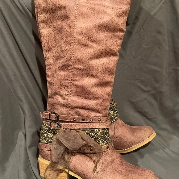 Not Rated tall fashion boots cowgirl country sz 6 - Picture 2 of 5